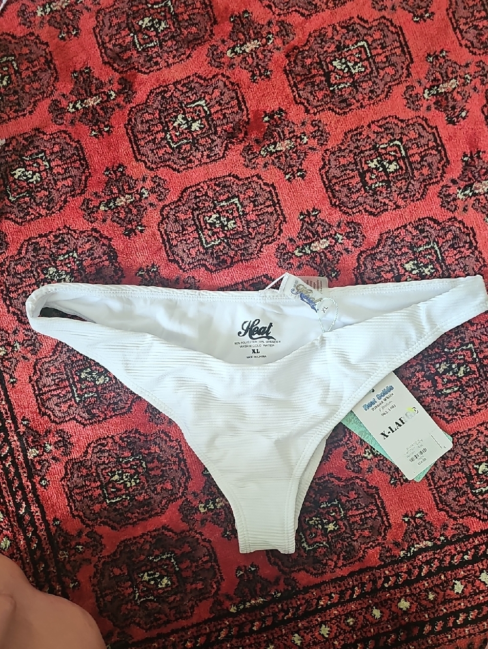 Heat White Ribbed Bikini Bottom - Women